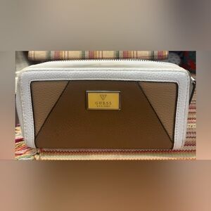 Guess Brown and White Wallet